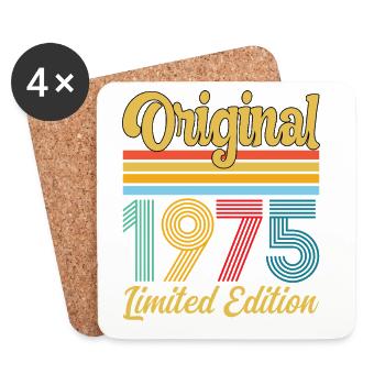 Geburtstagsgeschenk 1975 Original-Vintage-Retro-Geschenk - Untersetzer (4er-Set) - Weiß - Vorne