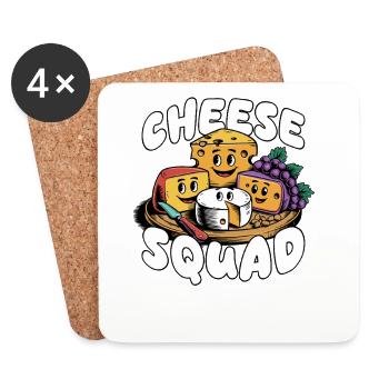 Cheese Squad Cheese Team Cheeses Cheese Plate - Coasters (set of 4) - white - Front