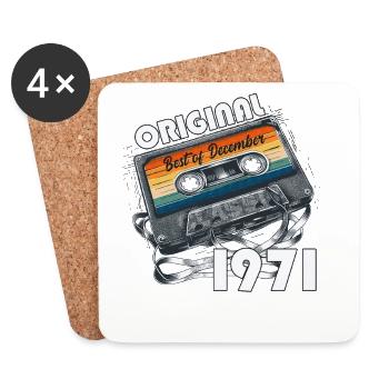 54th Birthday Cassette December 1971 - Coasters (set of 4) - white - Front