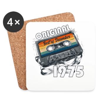 50e anniversaire cassette décembre 1975 - Dessous de verre (lot de 4) - blanc - Devant