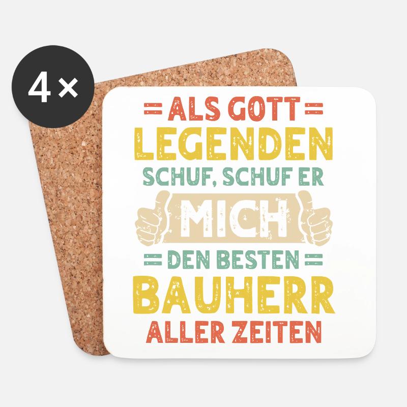 Bauherr - Untersetzer (4er-Set) - Weiß
