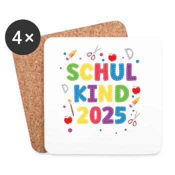 SchoolChild 2025 Conception de l’école pour personnes de couleur - Dessous de verre (lot de 4) - blanc - Devant