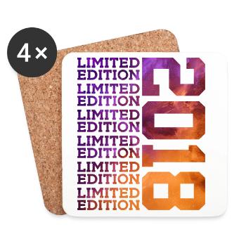 8 Jahre LIMITED EDITION 2018 8. Geburtstag - Untersetzer (4er-Set) - Weiß - Vorne