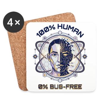 Human Glitch Code - Coasters (set of 4) - white - Front