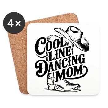 Line Dance Mom - Coasters (set of 4) - white - Front