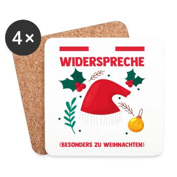 Noël du Père Noël - Dessous de verre (lot de 4) - blanc - Devant