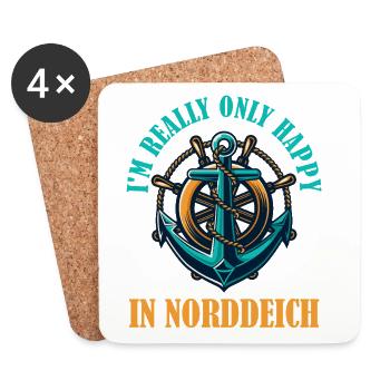 North Sea I'M ONLY REALLY HAPPY IN - Coasters (set of 4) - white - Front