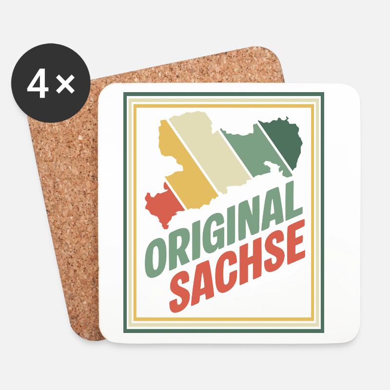 Original Saxony Retro Emblem - Coasters (set of 4) - white