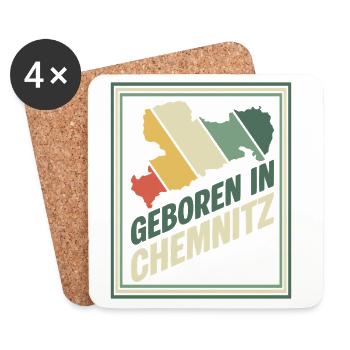 Geboren in Chemnitz Vintage Signet - Untersetzer (4er-Set) - Weiß - Vorne