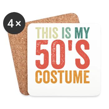 Costume des années 50 Halloween Vintage Mes 50 ans - Dessous de verre (lot de 4) - blanc - Devant