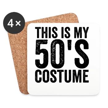 Costume des années 50 Halloween Vintage Mes 50 ans - Dessous de verre (lot de 4) - blanc - Devant