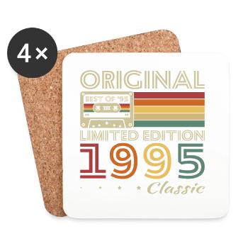 1995 Vintage Rétro Cadeau D'anniversaire - Dessous de verre (lot de 4) - blanc - Devant