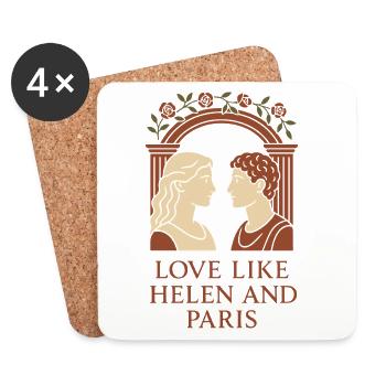Antike Liebesmythologie Romantik Vintage - Untersetzer (4er-Set) - Weiß - Vorne
