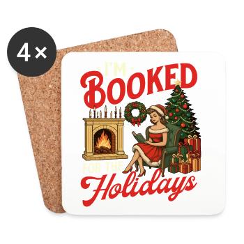 Je suis réservé pour les vacances Lecture Drôle de Noël - Dessous de verre (lot de 4) - blanc - Devant