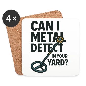 Puis-je détecter des métaux dans votre jardin Détecteur de plaisir - Dessous de verre (lot de 4) - blanc - Devant