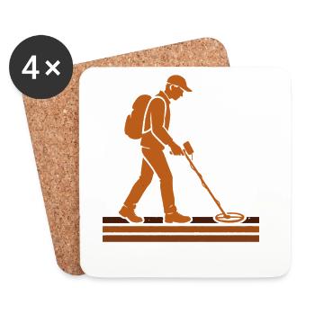 Aventure de détection de métaux Treasure Hunter - Dessous de verre (lot de 4) - blanc - Devant