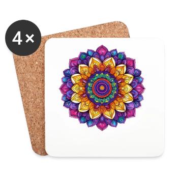 Kaleidoscope Mandala Color Game - Coasters (set of 4) - white - Front