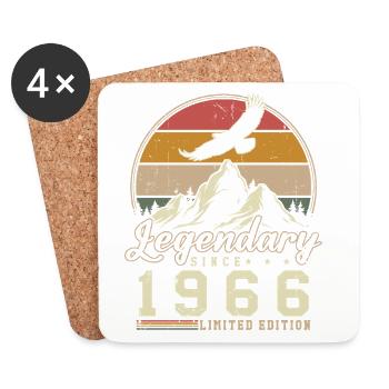 1966 Vintage Vintage Birthday Retro Gift - Coasters (set of 4) - white - Front