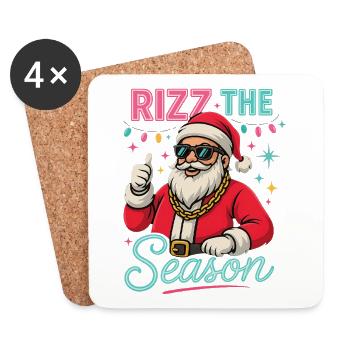 Rizz The Season Santa Claus Weihnachtsmann - Untersetzer (4er-Set) - Weiß - Vorne