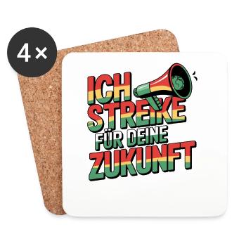I'm striking for your future Environmental awareness - Coasters (set of 4) - white - Front