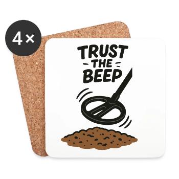 Trust The Beep Treasure Hunt Design - Coasters (set of 4) - white - Front