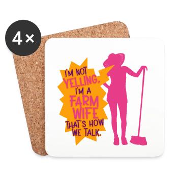 Épouse d’une mère fermière - Dessous de verre (lot de 4) - blanc - Devant