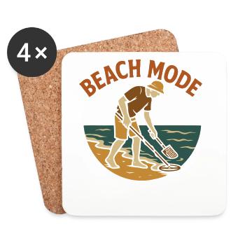 Beach Mode On Treasure Hunting Metal Detecting - Coasters (set of 4) - white - Front