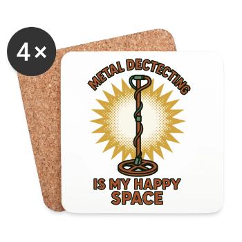 Metal Detecting Is My Happy Space Treasure Hunter - Coasters (set of 4) - white - Front