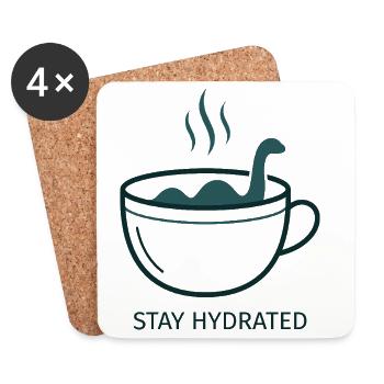 Nessie Stay Hydrated Tasse - Untersetzer (4er-Set) - Weiß - Vorne