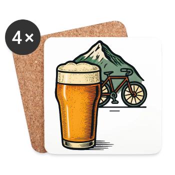 Beer Mountain Bike Adventure - Coasters (set of 4) - white - Front