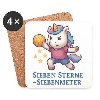 Unicorn Handball Seven Stars Seven Meters - Coasters (set of 4) - white - Front
