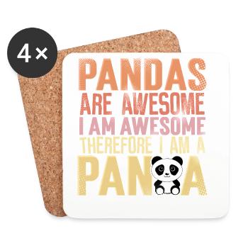 Panda - Untersetzer (4er-Set) - Weiß - Vorne