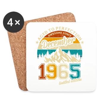Édition limitée cadeau d’anniversaire décembre 1965 - Dessous de verre (lot de 4) - blanc - Devant