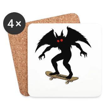 Mothman 1966 Skateboarding - Untersetzer (4er-Set) - Weiß - Vorne