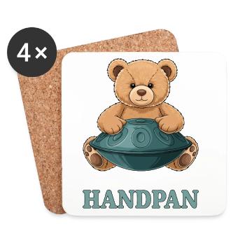 Ours en peluche Handpan - Dessous de verre (lot de 4) - blanc - Devant