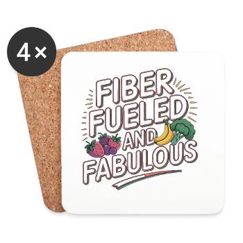Nutritionist Fiber Fueled And Fabulous Dietitian - Coasters (set of 4) - white - Front