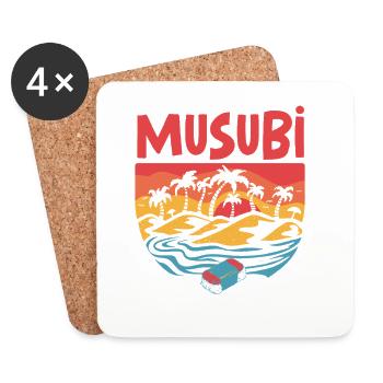 Musubi The Real Island Snack - Coasters (set of 4) - white - Front