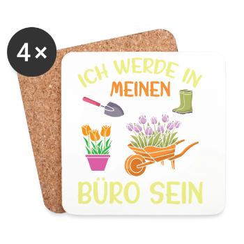 Gardener Saying Gardening Hobby Gardener Allotment Gardener - Coasters (set of 4) - white - Front