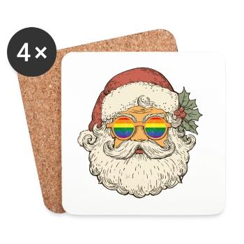 Pride Santa – Christmas with Love - Untersetzer (4er-Set) - Weiß - Vorne