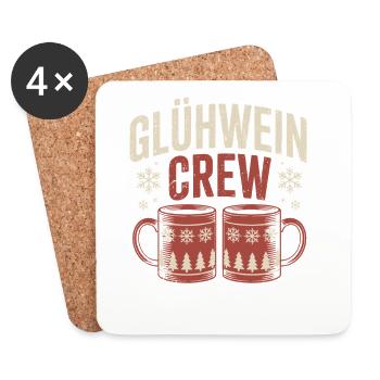 Mulled Wine Crew Merry Christmas Market - Coasters (set of 4) - white - Front