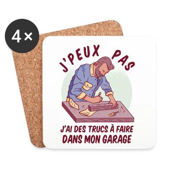 I Can't I Garage Humor DIY - Coasters (set of 4) - white - Front