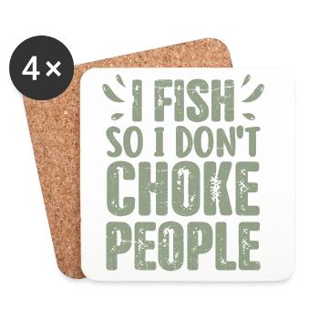 Hilarious Fisherman Saying Fishing Present - Coasters (set of 4) - white - Front