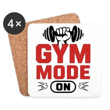 Gym Mode On - Untersetzer (4er-Set) - Weiß - Vorne