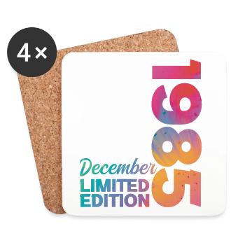 Anniversaire Décembre 1985 Né en Décembre Cadeau - Dessous de verre (lot de 4) - blanc - Devant