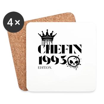 Chefin Edition 1993 Powerfrau 32 Jahre - Untersetzer (4er-Set) - Weiß - Vorne