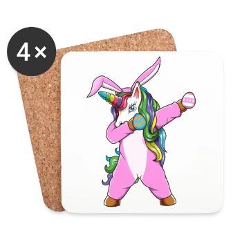 Costume de licorne de lapin de Pâques Dab Dab Dup - Dessous de verre (lot de 4) - blanc - Devant