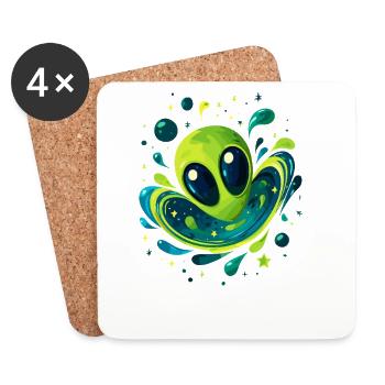 Vortex Alien Galactique - Dessous de verre (lot de 4) - blanc - Devant