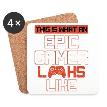 This Is What An Epic Gamer Looks Like Console - Coasters (set of 4) - white - Front