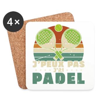 Je peux pas j ai padel - Dessous de verre (lot de 4) - blanc - Devant