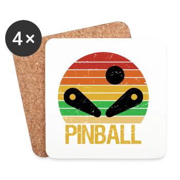 Vintage Pinball Funny Pinballer Machine Flippin - Untersetzer (4er-Set) - Weiß - Vorne